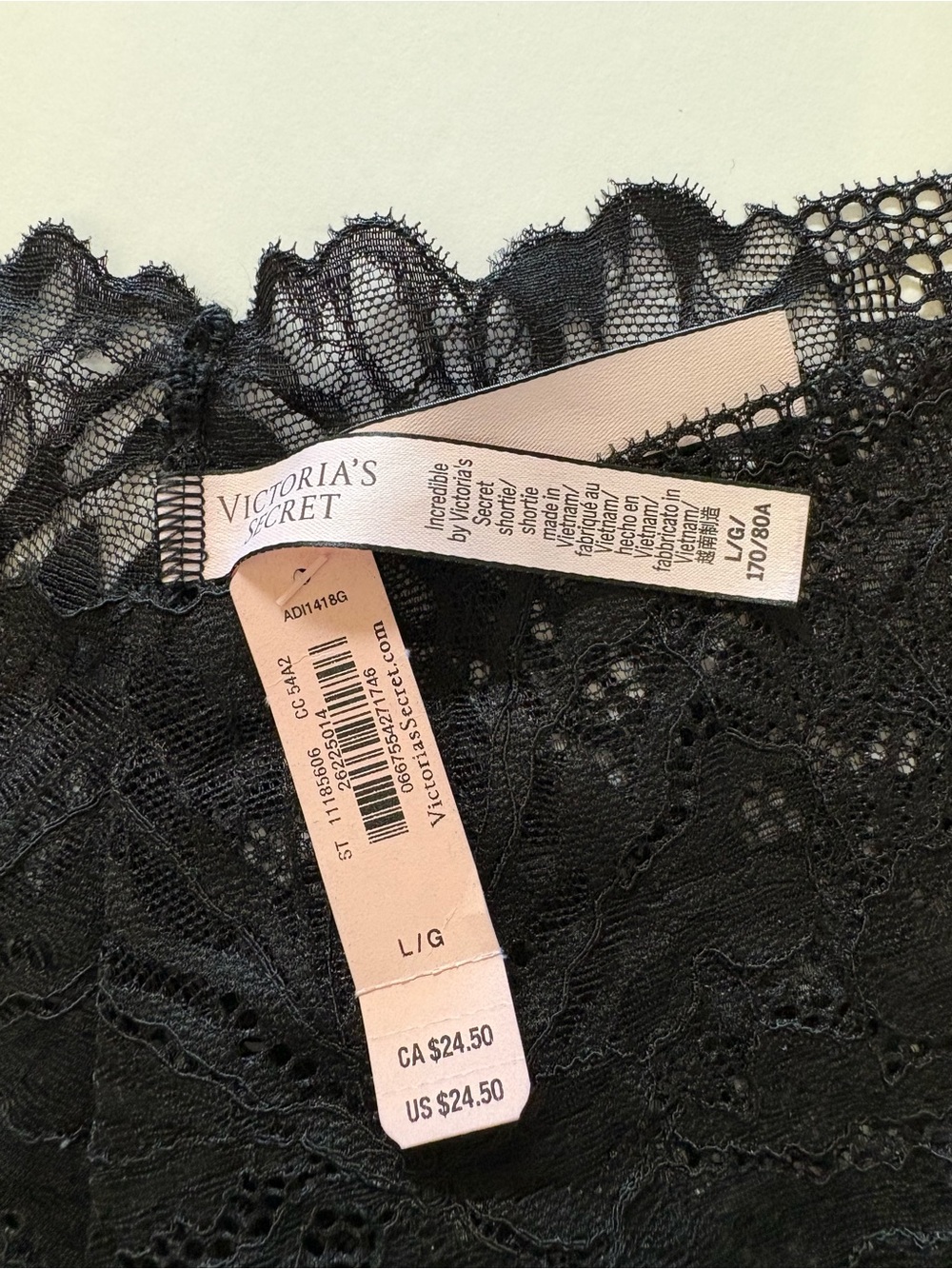Victoria's Secret Black Lace boy short panties L - Picture 2 of 6